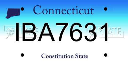 IBA7631 Connecticut License Plate