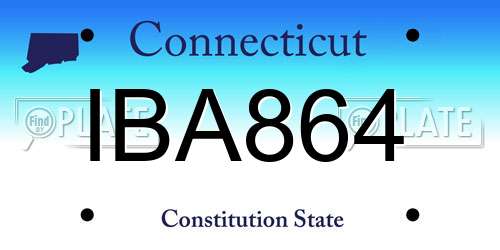 IBA864 Connecticut License Plate