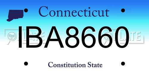 IBA8660 Connecticut License Plate