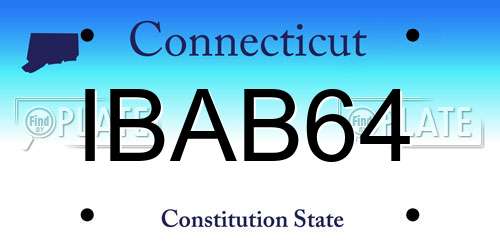 IBAB64 Connecticut License Plate