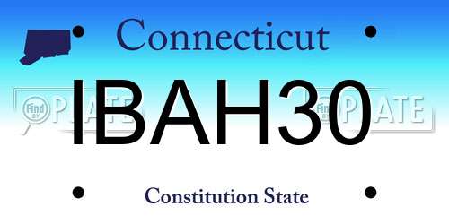 IBAH30 Connecticut License Plate