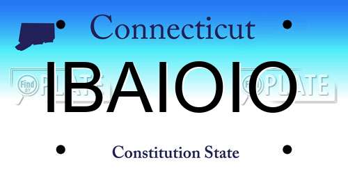 IBAIOIO Connecticut License Plate