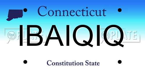 IBAIQIQ Connecticut License Plate