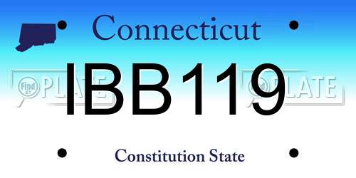 IBB119 Connecticut License Plate