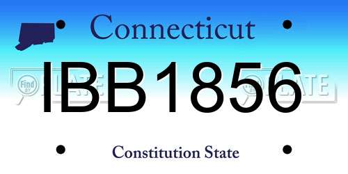 IBB1856 Connecticut License Plate