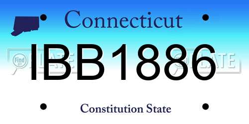 IBB1886 Connecticut License Plate