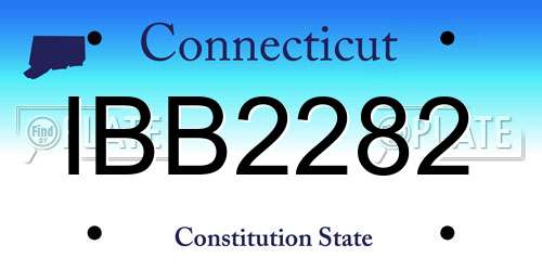 IBB2282 Connecticut License Plate