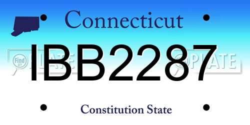 IBB2287 Connecticut License Plate