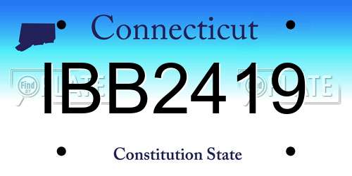 IBB2419 Connecticut License Plate