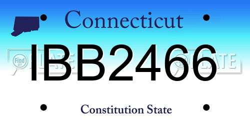 IBB2466 Connecticut License Plate