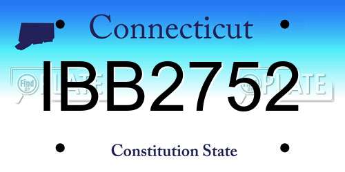 IBB2752 Connecticut License Plate