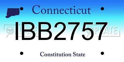IBB2757 Connecticut License Plate