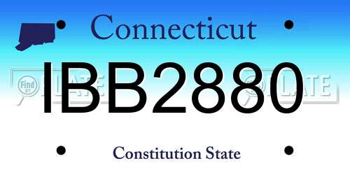 IBB2880 Connecticut License Plate