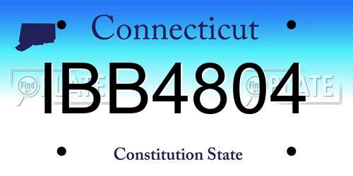 IBB4804 Connecticut License Plate