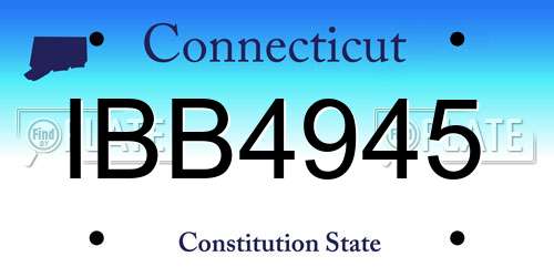 IBB4945 Connecticut License Plate