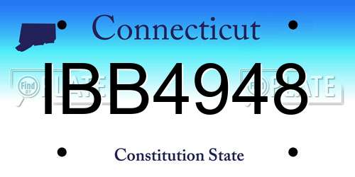 IBB4948 Connecticut License Plate