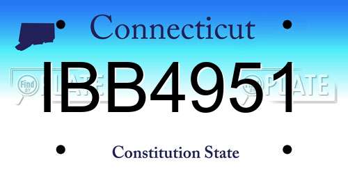 IBB4951 Connecticut License Plate