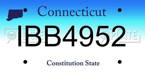 IBB4952 Connecticut License Plate