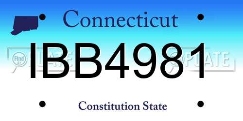 IBB4981 Connecticut License Plate