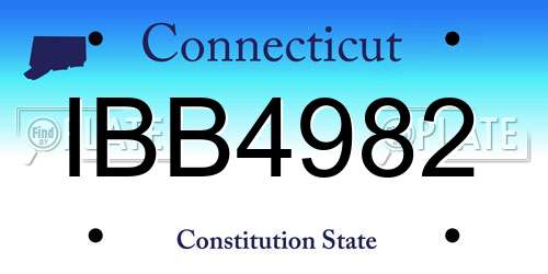 IBB4982 Connecticut License Plate