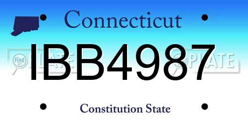 IBB4987 Connecticut License Plate