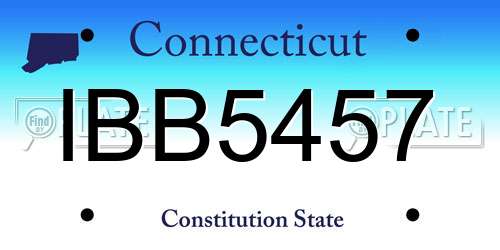 IBB5457 Connecticut License Plate
