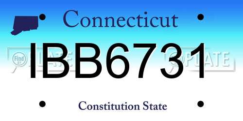 IBB6731 Connecticut License Plate