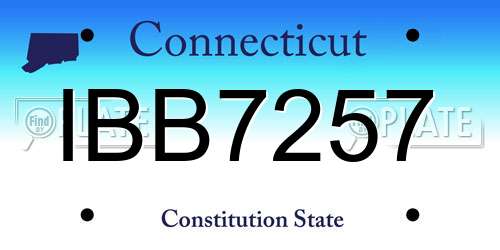 IBB7257 Connecticut License Plate