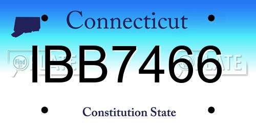 IBB7466 Connecticut License Plate