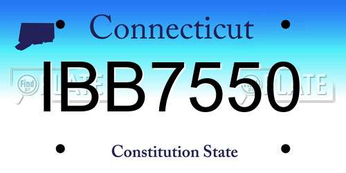 IBB7550 Connecticut License Plate
