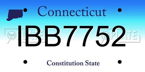 IBB7752 Connecticut License Plate