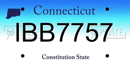 IBB7757 Connecticut License Plate