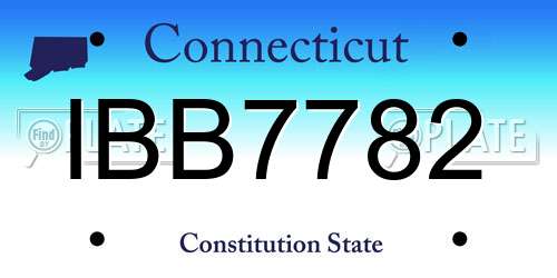 IBB7782 Connecticut License Plate