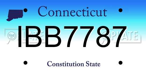 IBB7787 Connecticut License Plate