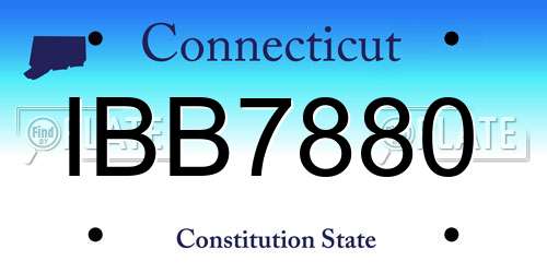 IBB7880 Connecticut License Plate