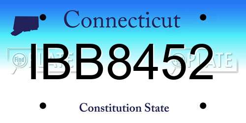 IBB8452 Connecticut License Plate