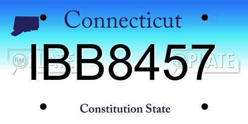 IBB8457 Connecticut License Plate