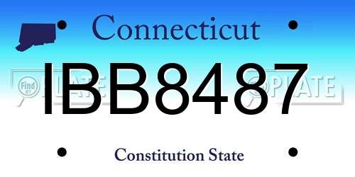 IBB8487 Connecticut License Plate