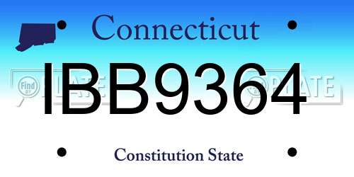 IBB9364 Connecticut License Plate