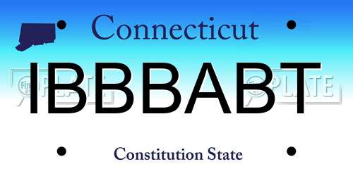 IBBBABT Connecticut License Plate
