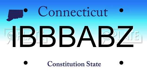 IBBBABZ Connecticut License Plate