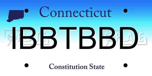 IBBTBBD Connecticut License Plate