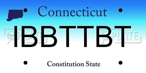IBBTTBT Connecticut License Plate