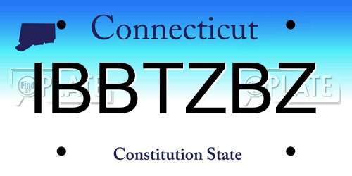 IBBTZBZ Connecticut License Plate