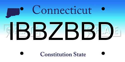 IBBZBBD Connecticut License Plate