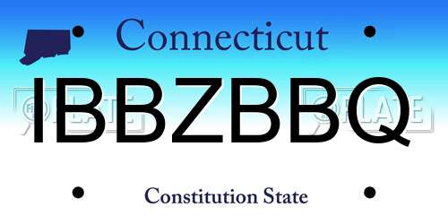 IBBZBBQ Connecticut License Plate