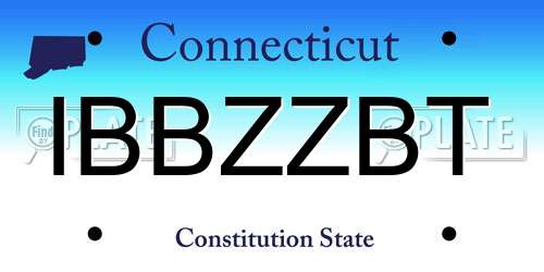 IBBZZBT Connecticut License Plate