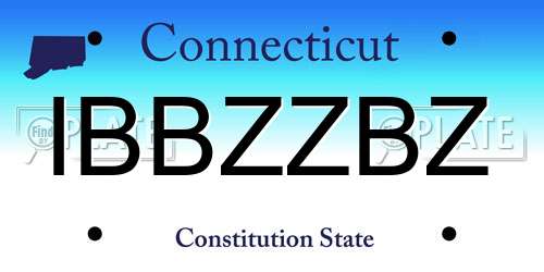 IBBZZBZ Connecticut License Plate