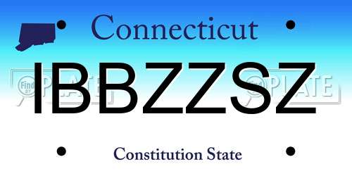 IBBZZSZ Connecticut License Plate