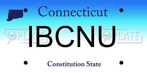 IBCNU Connecticut License Plate
